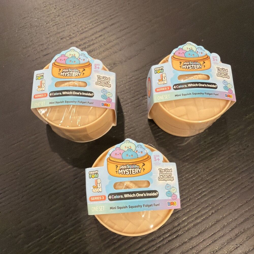 3 Viral Rainbow Five Below Mystery Squishy Dumpling Bun New Unopened Sealed (x3)